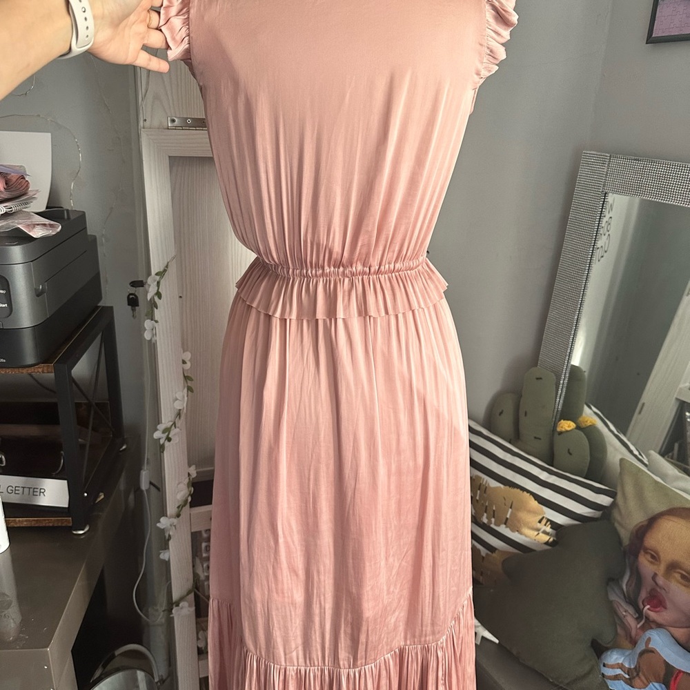 Banana republic | blush satin maxi dress size 2 - Picture 8 of 9